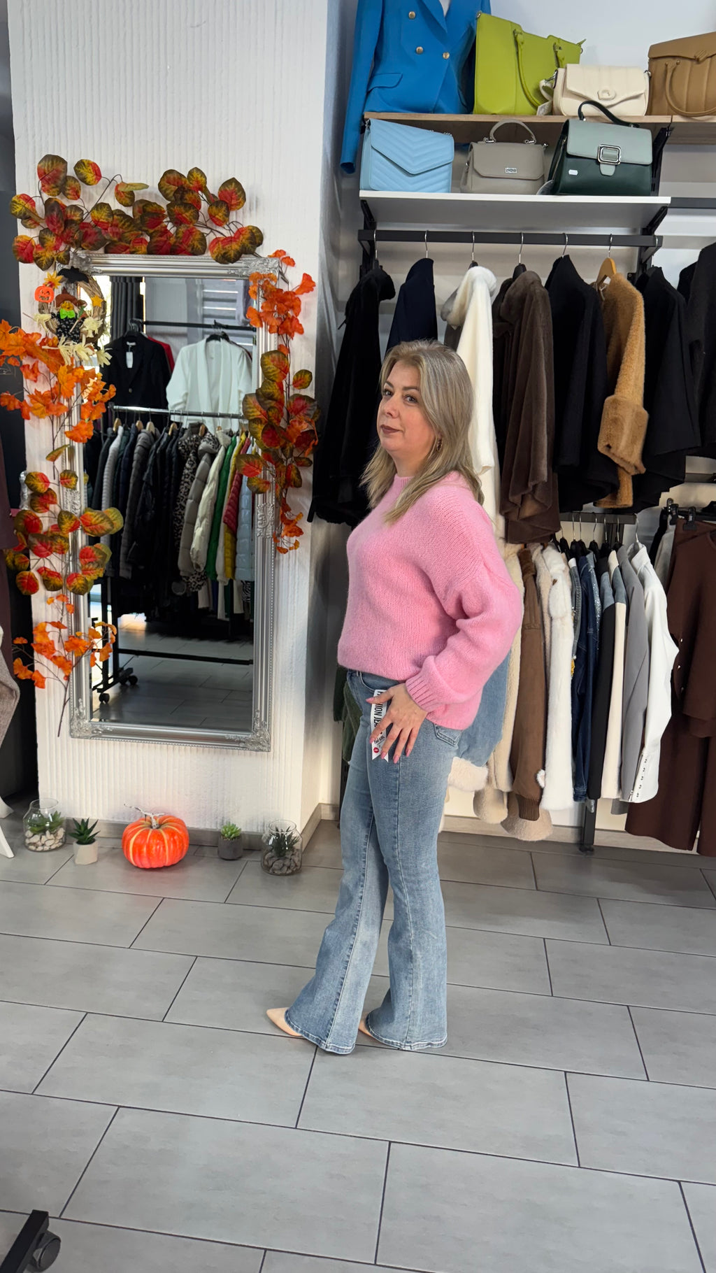 Pulover tricotat roz