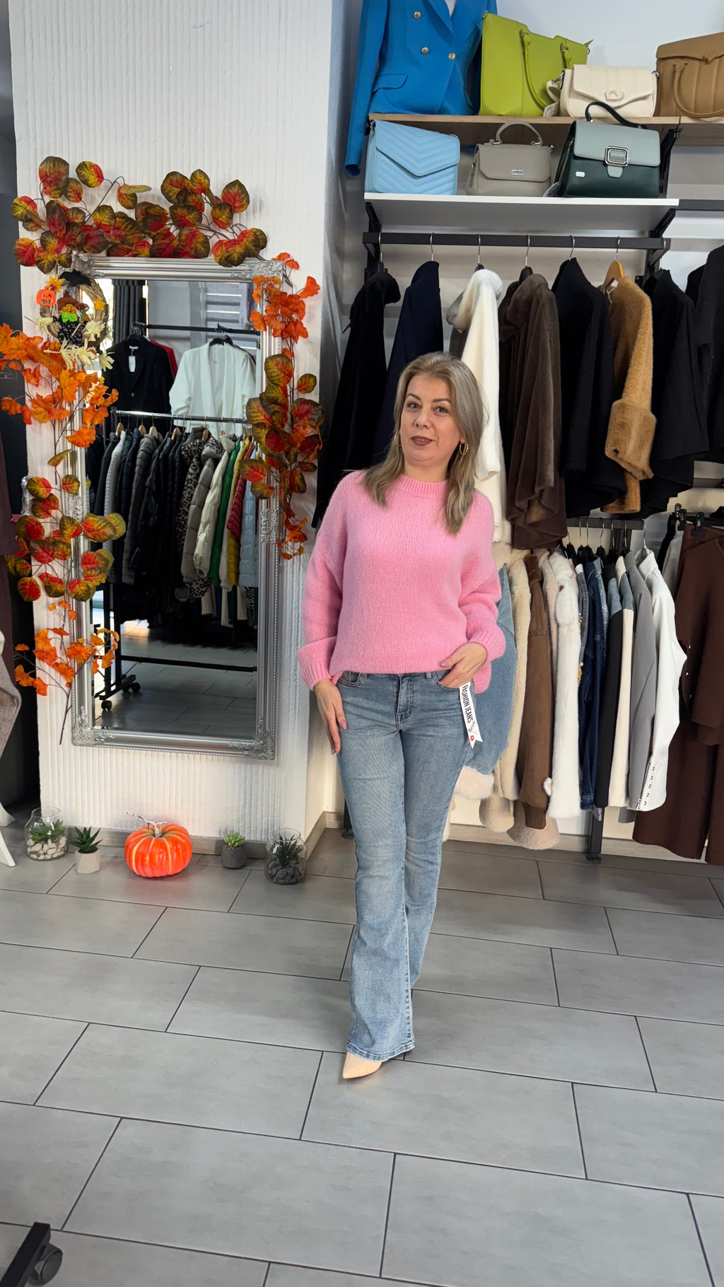 Pulover tricotat roz