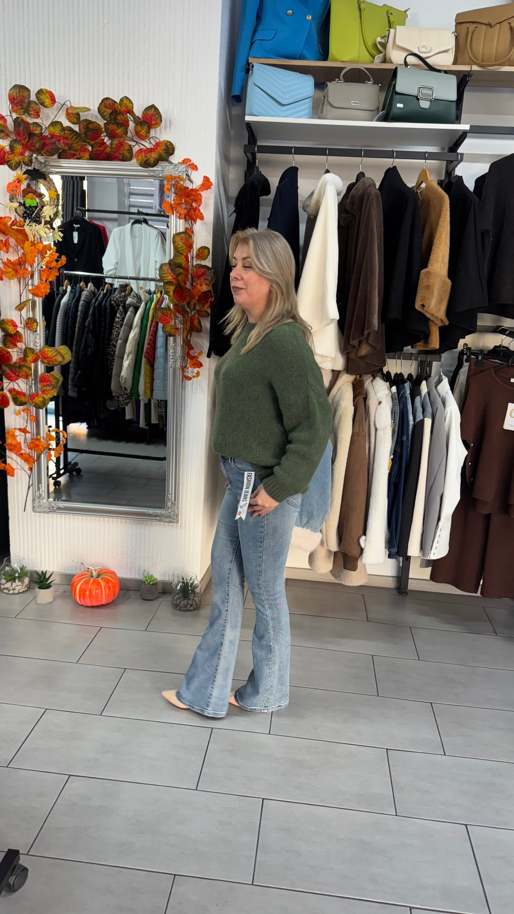 Pulover tricotat verde