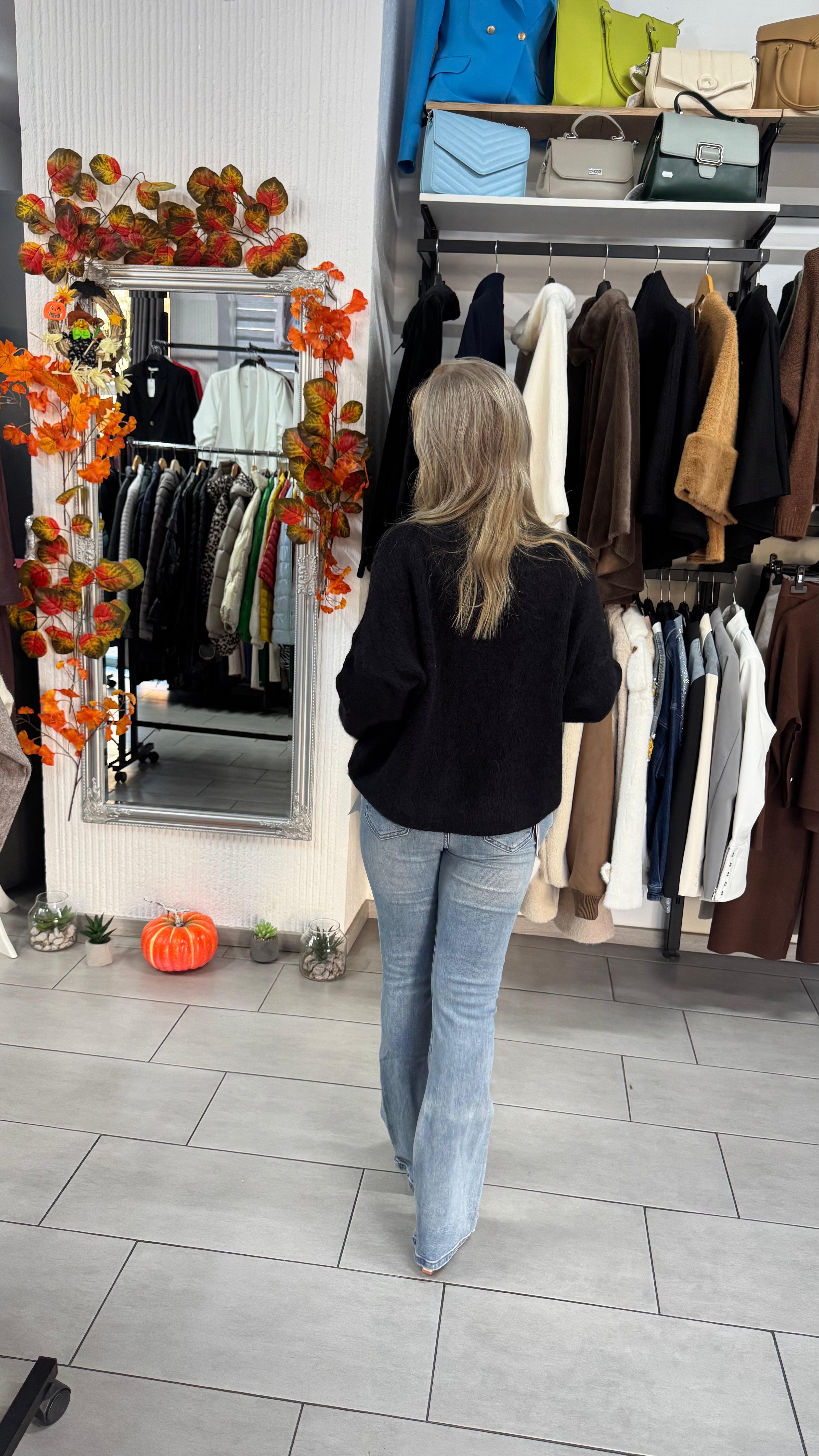 Pulover tricotat negru